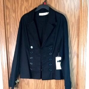 I.Q. Authentic Brand Elegant Black Women's Jacket, Festival, Retro, Grandma Core
